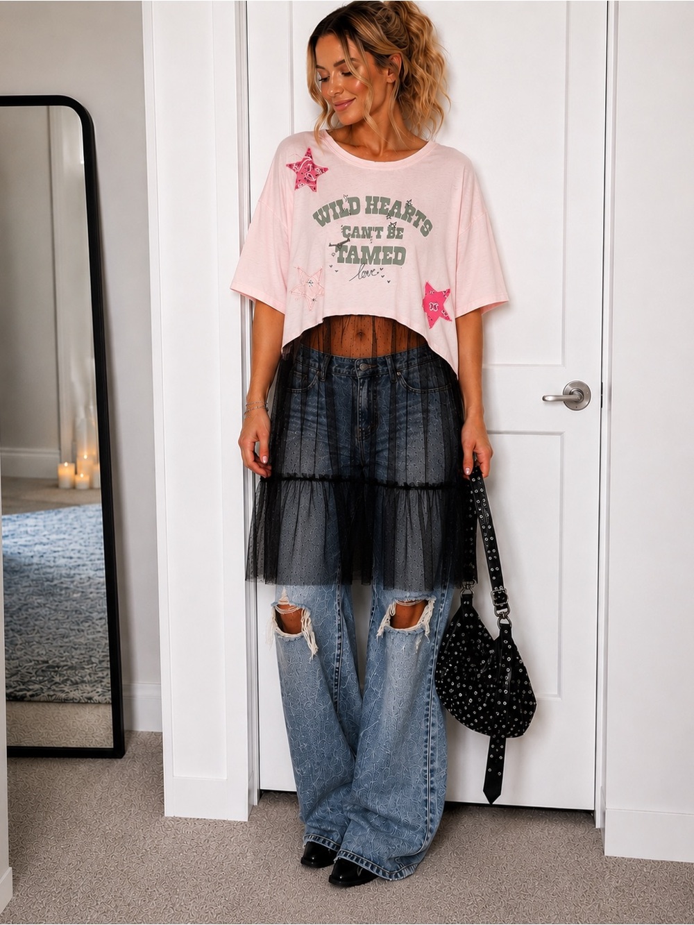 TRICIA FIX | “Wild Hearts Can’t Be Tamed” Tiered Tulle T-shirt
